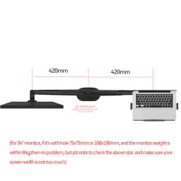 OL-3L OL-3T Aluminum Silver Ergonomics 10'-17' Desk Laptop Stand 32' Monitor Desktop Bracket Computer Mount Full Motion Column
