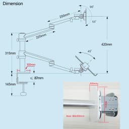 OL-3L OL-3T Aluminum Silver Ergonomics 10'-17' Desk Laptop Stand 32' Monitor Desktop Bracket Computer Mount Full Motion Column