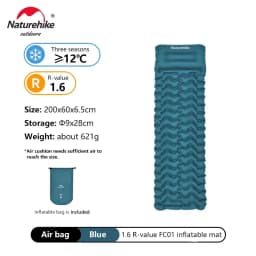 Naturehike Inflatable Mattress Air Mattress Ultralight Outdoor Sleeping Pad Folding Bed Sleeping Mat Hiking Camping Mattress