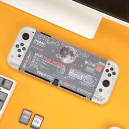 GeekShare Go To the Moon Protect Shell Compatible for Regular Switch / Switch OLED Transparent Hard Case Cover