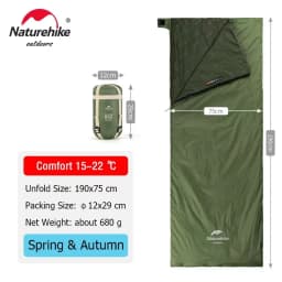 Naturehike Envelope-style Sleeping Bag LW180 Ultralight Cotton Splicing Double Sleeping Bags For Outdoor Camping Hiking Tourism