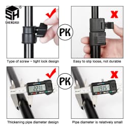 SH T-shaped Stand Tripod Background Backdrop Photography Adjustable Support System Photo Studio for Non-Woven Muslin Backdrops