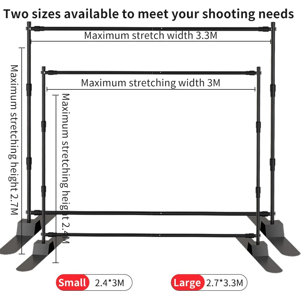 SH Double-Crossbar Backdrop Background Stand Frame Support System For Photography Photo Studio Video Muslin Green Screen