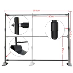 SH Double-Crossbar Backdrop Background Stand Frame Support System For Photography Photo Studio Video Muslin Green Screen