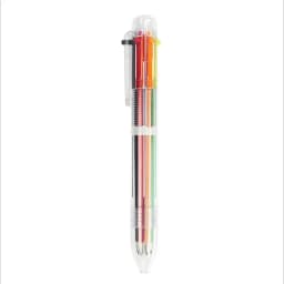 50 Pcs Creative Six-color Ballpoint Pen Cute Multi-color Ball Point Pen Press Color Oil Pen 6 Refills Writing School Supplies