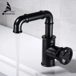 Basin Faucets Black Color Brass Crane Bathroom Faucets Hot And Cold Water Mixer Tap Contemporary Mixer Tap Torneira WF-20A02