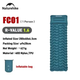 Naturehike FC10 FC01 Inflatable Mattress Air Mattress Camping Mat Ultralight Camping Mattress Sleeping Mat Nylon Sleeping Pad