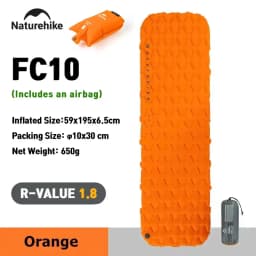 Naturehike FC10 FC01 Inflatable Mattress Air Mattress Camping Mat Ultralight Camping Mattress Sleeping Mat Nylon Sleeping Pad