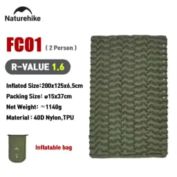 Naturehike FC10 FC01 Inflatable Mattress Air Mattress Camping Mat Ultralight Camping Mattress Sleeping Mat Nylon Sleeping Pad
