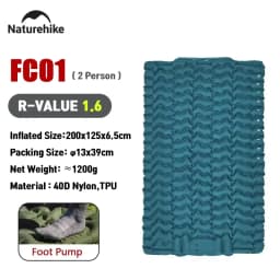Naturehike FC10 FC01 Inflatable Mattress Air Mattress Camping Mat Ultralight Camping Mattress Sleeping Mat Nylon Sleeping Pad