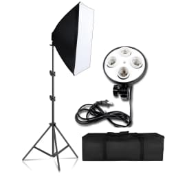 SH Photography Softbox Lighting Kit Four Lamp Softbox Kit 50x70CM Soft Box Equipment E27 Base For Photo Studio Kit Shooting