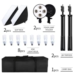 SH Photography Softbox Lighting Kit Four Lamp Softbox Kit 50x70CM Soft Box Equipment E27 Base For Photo Studio Kit Shooting