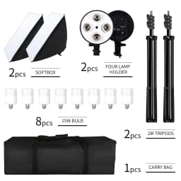 SH Photography Softbox Lighting Kit Four Lamp Softbox Kit 50x70CM Soft Box Equipment E27 Base For Photo Studio Kit Shooting
