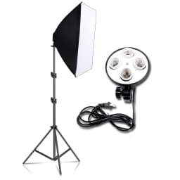 SH Photography Softbox Lighting Kit Four Lamp Softbox Kit 50x70CM Soft Box Equipment E27 Base For Photo Studio Kit Shooting