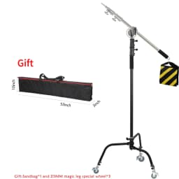 SH C Stand Stainless Steel Kit Light Stand With Weight Bag Photo Studio Accessories Extension Rod 2.49M Length Arm Cross Boom