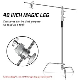 SH C Stand Stainless Steel Kit Light Stand With Weight Bag Photo Studio Accessories Extension Rod 2.49M Length Arm Cross Boom