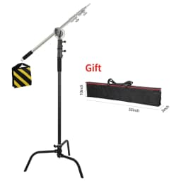 SH C Stand Stainless Steel Kit Light Stand With Weight Bag Photo Studio Accessories Extension Rod 2.49M Length Arm Cross Boom