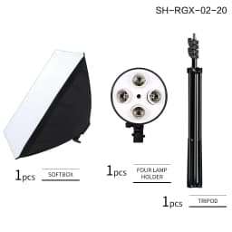 SH Photography Four Lamp Holder Softbox 50x70CM Photo Studio Lighting Kit Softbox Kits Soft Box Photographic Equipment E27 Base