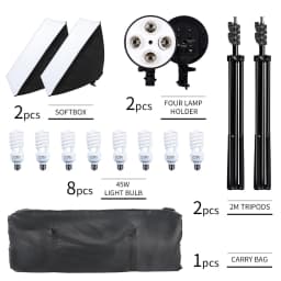 SH Photography Four Lamp Holder Softbox 50x70CM Photo Studio Lighting Kit Softbox Kits Soft Box Photographic Equipment E27 Base