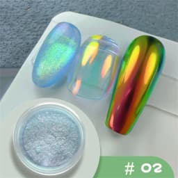 35Colors Phantom Chameleon Holographic Mirror Powder Net1-2g Colorful Magic Mirror Nail Rubbing Powder DIY Christmas Mirror Dust