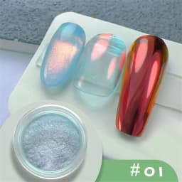 35Colors Phantom Chameleon Holographic Mirror Powder Net1-2g Colorful Magic Mirror Nail Rubbing Powder DIY Christmas Mirror Dust