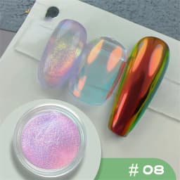 35Colors Phantom Chameleon Holographic Mirror Powder Net1-2g Colorful Magic Mirror Nail Rubbing Powder DIY Christmas Mirror Dust