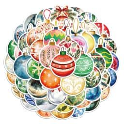 56PCS Christmas Ball Stickers Exquisite Handheld Account Materials Phone Cases Laptop Suitcases Water Cups Waterproof Stickers