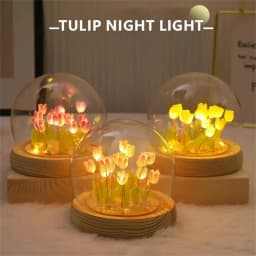 LED DIY Handmade Mini Tulip Night Light Materials Cute Home Decor Birthday Gift For Girl Family Friend Child Christmas Ornament