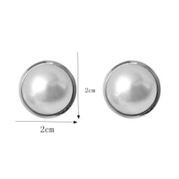 20mm Exaggerate Round White Imitation Pearl Stud Earring for Women Simple Temperament Wedding Jewelry Christmas Day Girl Gift