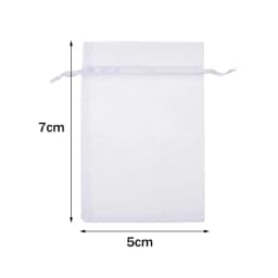 50pcs White Sheer Organza Bag Jewelry Gift Party Favor Bags with Drawstring for Wedding Christmas Small Jewelry Storage