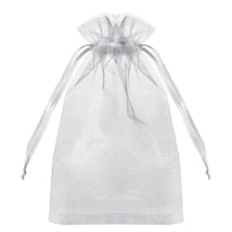 50pcs White Sheer Organza Bag Jewelry Gift Party Favor Bags with Drawstring for Wedding Christmas Small Jewelry Storage