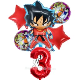 Dragon Ball Theme Birthday Party Son Goku Vegeta Pull Flag Banner Numbers Balloon Cake Insert Decoration Children Christmas Gift