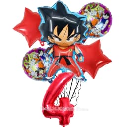 Dragon Ball Theme Birthday Party Son Goku Vegeta Pull Flag Banner Numbers Balloon Cake Insert Decoration Children Christmas Gift