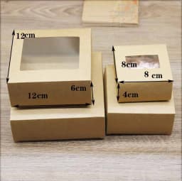 10pcs DIY Gifts Package with Window White/Kraft Christmas Gifts Box Cake Packaging For Wedding Home Party Muffin Packaging Box