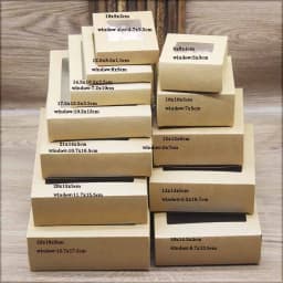 10pcs DIY Gifts Package with Window White/Kraft Christmas Gifts Box Cake Packaging For Wedding Home Party Muffin Packaging Box