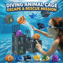 NEW Fish Box Swimming and Diving Toys, Child Adult Pool Party Toys, Toddler Floating Animals Bath Toys,  Birthday Christmas Gift