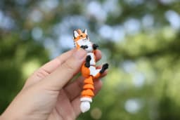 1/4 Piece - 3D Printed Articulated Fox Ornament, Christmas Hanging Decoration, New Year Birthday Wedding Party Gift, Gift Bag Filler, Indoor Car Decoration Pendant, Backpack Keychain