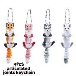 1/4 Piece - 3D Printed Articulated Fox Ornament, Christmas Hanging Decoration, New Year Birthday Wedding Party Gift, Gift Bag Filler, Indoor Car Decoration Pendant, Backpack Keychain