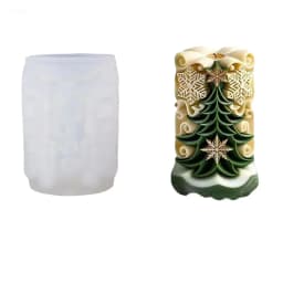 Christmas Tree Snowflake Candle Silicone Mold DIY Aromatherapy Soap Ornament Craft Plaster Resin Mold Gifts Home Xmas Decoration