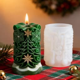 Christmas Tree Snowflake Candle Silicone Mold DIY Aromatherapy Soap Ornament Craft Plaster Resin Mold Gifts Home Xmas Decoration