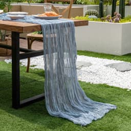 Wedding Table Runner Semi-Sheer Vintage Cheesecloth Gauze Table Decoration Setting Dining Party Christmas Banquets Arches Decor