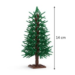 Pine Tree Model - Snowy Christmas Tree Street Decoration DIY Building Block Kit, Compatible with Major Brands