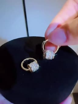New Designer Earrings. There Are Two Detachable Wearing Modes, Round Shiny Zircon Silvery Earrings. Cute Christmas Gift.