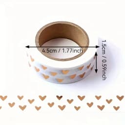 1PC 15mm*10m Heart Foil Washi Tape Japanese Kawaii Scrapbooking Tools Masking Tape Christmas Photo Album Diy Decorative Tapes