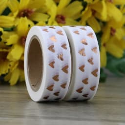 1PC 15mm*10m Heart Foil Washi Tape Japanese Kawaii Scrapbooking Tools Masking Tape Christmas Photo Album Diy Decorative Tapes