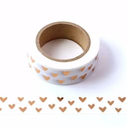 1PC 15mm*10m Heart Foil Washi Tape Japanese Kawaii Scrapbooking Tools Masking Tape Christmas Photo Album Diy Decorative Tapes