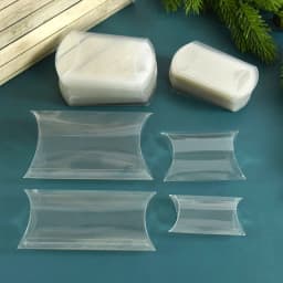 10pcs Pillow Shape Clear PVC Candy Box Transparent Gift Packaging Box Wedding Birthday Party Favors Decor Christmas Box Supplies