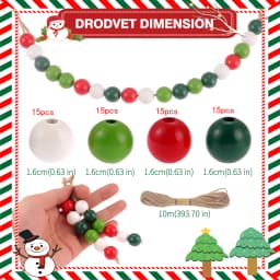 Random Size Quantity Christmas Wooden Beads Christmas Wooden Beads Christmas Round Beads Winter Pine Round Beads Natural Wood