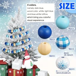Random Size Quantity Christmas Wooden Beads Christmas Wooden Beads Christmas Round Beads Winter Pine Round Beads Natural Wood