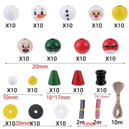 Random Size Quantity Christmas Wooden Beads Christmas Wooden Beads Christmas Round Beads Winter Pine Round Beads Natural Wood